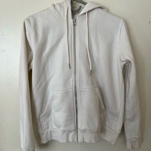 H&M white zip up sweater